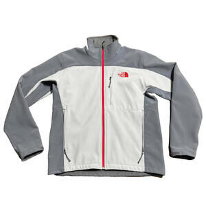 The North Face Apex Bionic Jacket Softshell Men's Gray White Full-Zip Size M